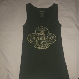 Lucky Brand ribbed tank. Olive green w/distressed
